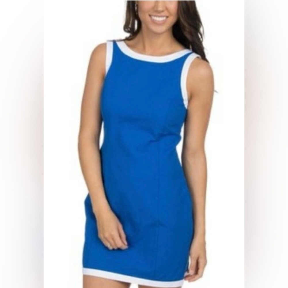 Lauren James‎ Harper Seersucker Midnight Navy & White Dress